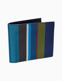Portafoglio uomo in pelle martellata righe multicolor blu - Gallo 1927 - Official Online Shop