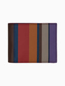 Portafoglio uomo in pelle martellata bordò righe multicolor - Gallo 1927 - Official Online Shop