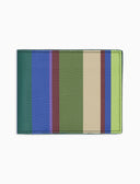Portafoglio uomo in pelle martellata righe multicolor verde - Gallo 1927 - Official Online Shop