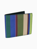 Portafoglio uomo in pelle martellata righe multicolor verde - Gallo 1927 - Official Online Shop