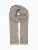 Sciarpa unisex seta e lino tinta unita beige - Gallo 1927 - Official Online Shop