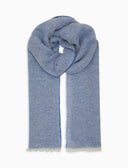 Sciarpa unisex seta e lino tinta unita blu - Gallo 1927 - Official Online Shop