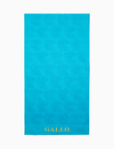 Telo mare unisex cotone tinta unita azzurro con scritta Gallo in contrasto - Gallo 1927 - Official Online Shop