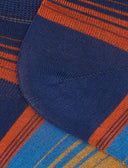 Calze fantasmini uomo cotone fantasia righe di diverse dimensioni blu - Gallo 1927 - Official Online Shop