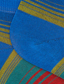 Calze fantasmini uomo cotone fantasia righe di diverse dimensioni blu - Gallo 1927 - Official Online Shop
