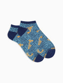 Calze fantasmini uomo cotone fantasia pesci su fondo blu - Gallo 1927 - Official Online Shop