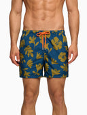 Boxer mare uomo fantasia fiori su fondo blu - Gallo 1927 - Official Online Shop