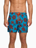 Boxer mare uomo fantasia fiori su fondo azzurro - Gallo 1927 - Official Online Shop
