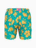Boxer mare uomo fantasia fiori su fondo color pavone - Gallo 1927 - Official Online Shop