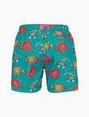 Boxer mare uomo fantasia pesci su fondo color pavone - Gallo 1927 - Official Online Shop