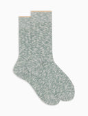 Calze corte unisex cotone costa tinta unita melange verde - Gallo 1927 - Official Online Shop