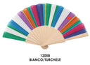Ventaglio in legno unisex righe multicolor bianco - Gallo 1927 - Official Online Shop