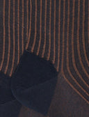 Calze lunghe uomo cotone oltremare/tortora twin rib - Gallo 1927 - Official Online Shop