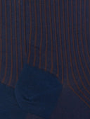 Calze corte uomo cotone oltremare/tabacco twin rib - Gallo 1927 - Official Online Shop