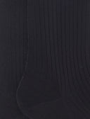 Calze lunghe uomo cotone nero tinta unita a coste - Gallo 1927 - Official Online Shop